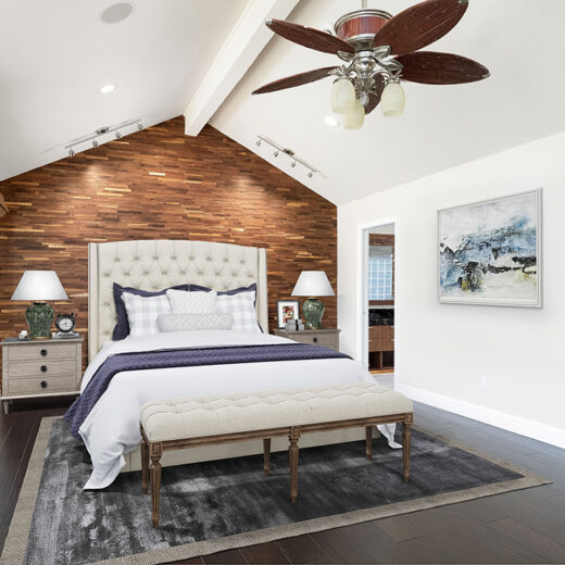 master bathroom remodel with giant bed and custom flooring